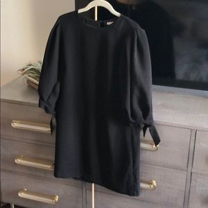Black puff sleeve dress